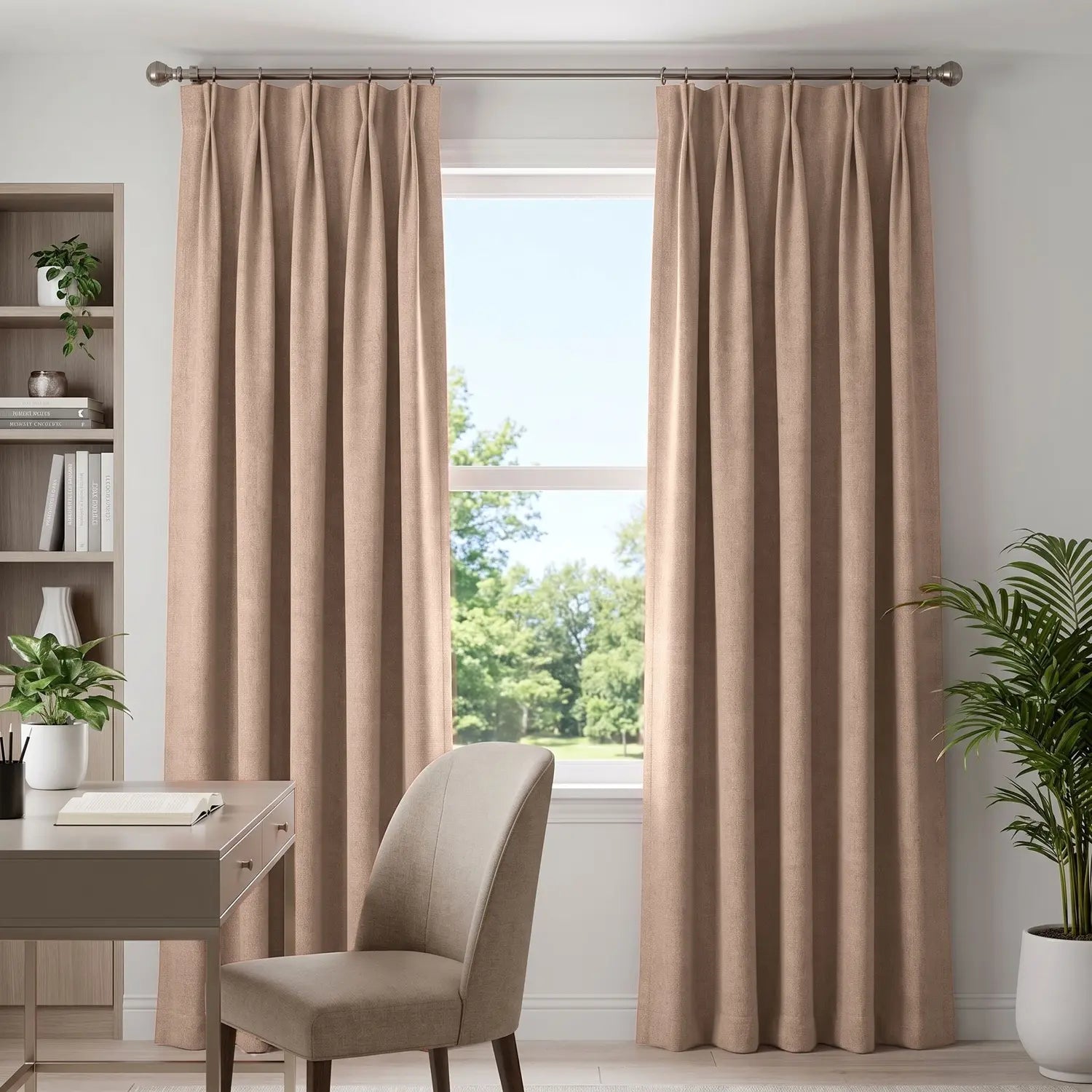 Custom Blackout Curtain - Latte Brown in room