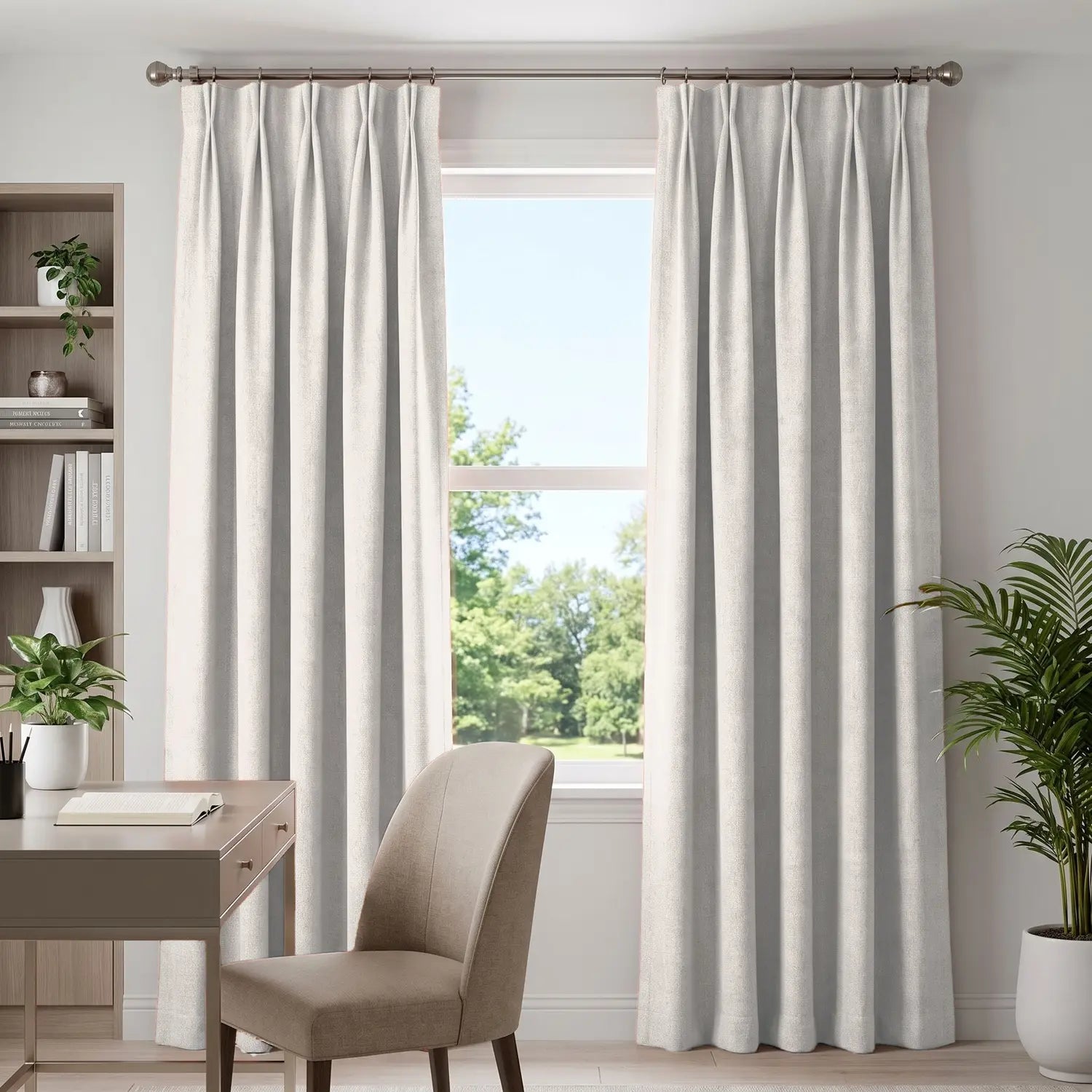Custom Blackout Curtain - Pearl Grey in room