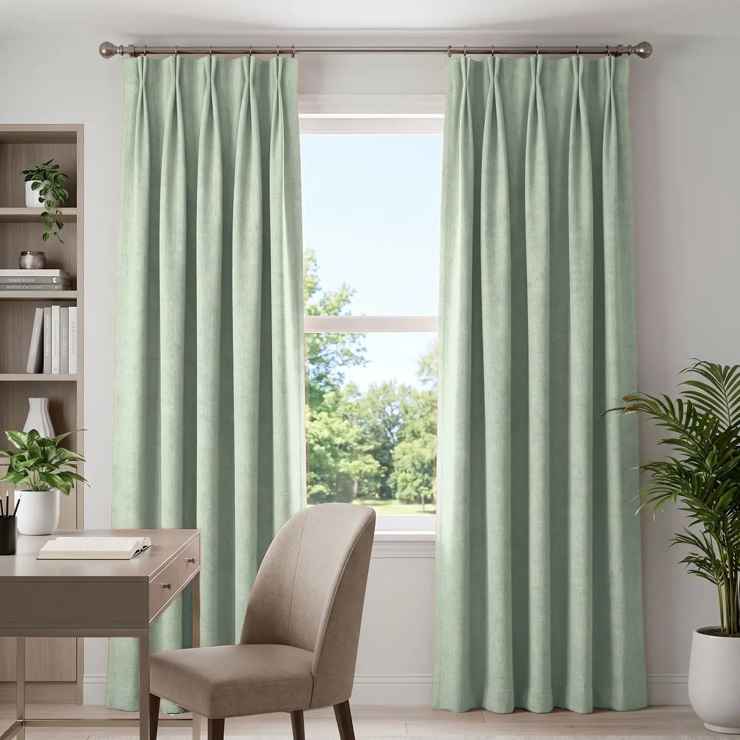 Custom Blackout Curtain - Silver Grey in room