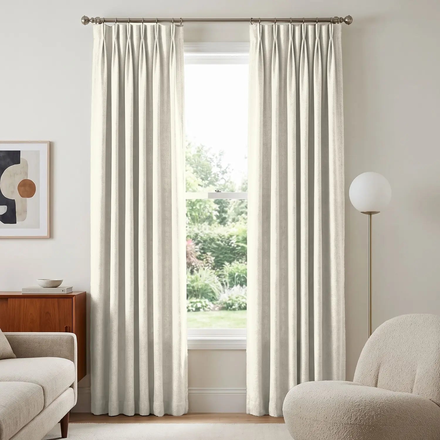 Custom Blackout Curtain - Oat Beige in room