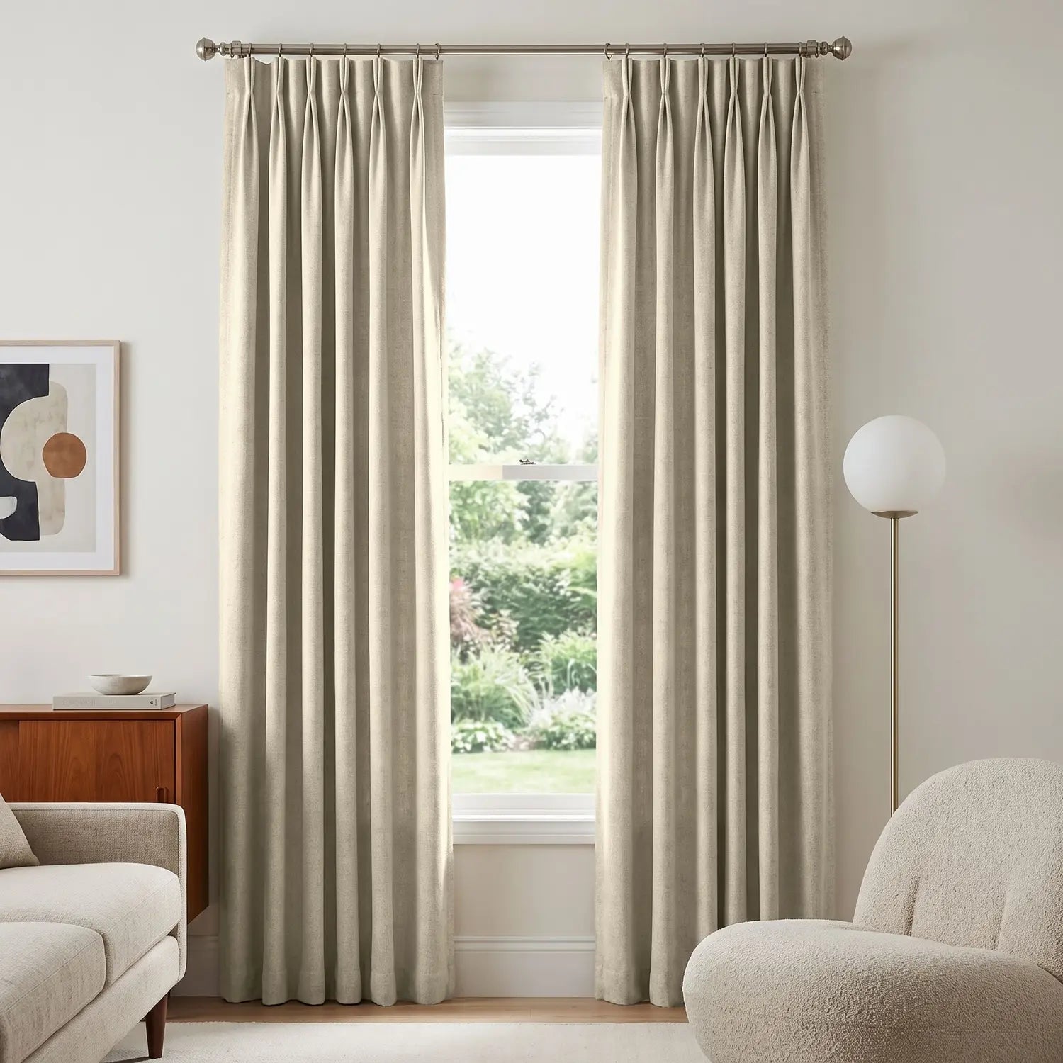 Custom Blackout Curtain - Sandstone in room