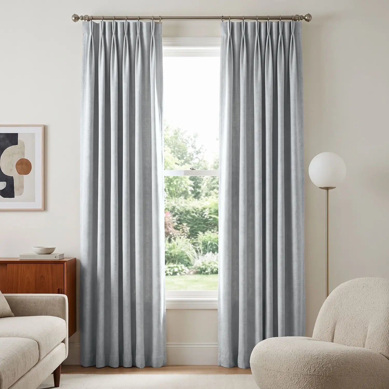 Custom Blackout Curtain - Slate Grey in room