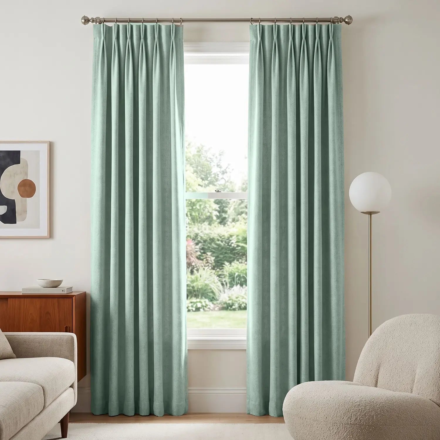 Custom Blackout Curtain - Eucalyptus in room