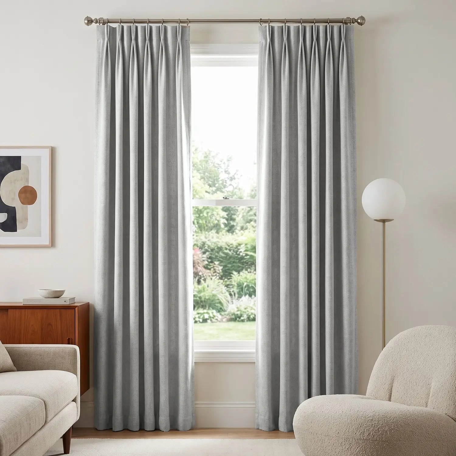 Custom Blackout Curtain - Ash Grey in room