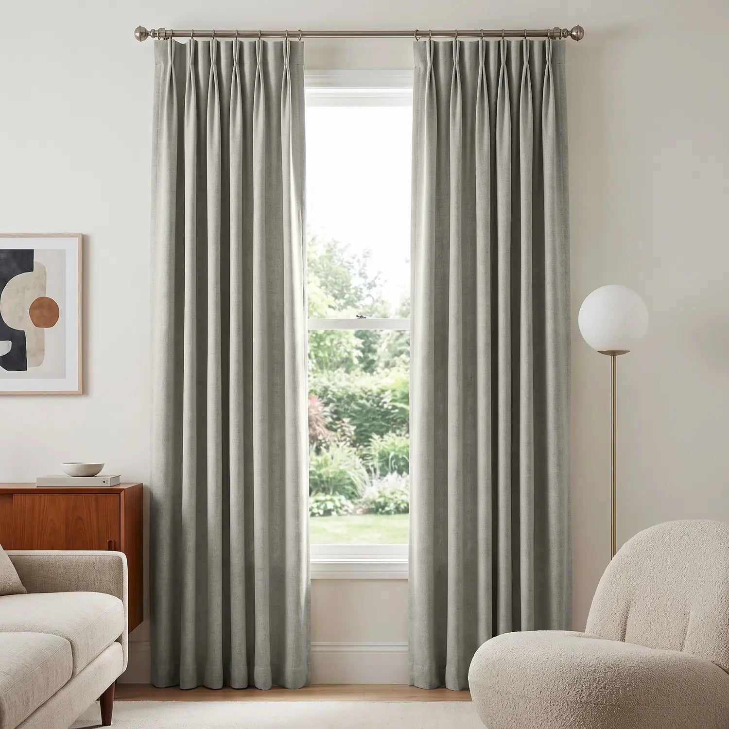 Custom Blackout Curtain - Stone Grey in room