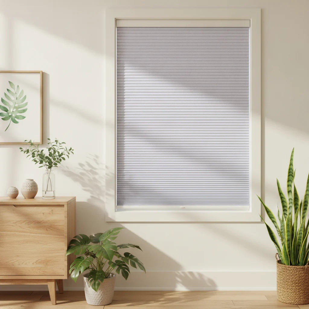 Custom Blackout Cellular Shades - OM3-11 in Dining Corner