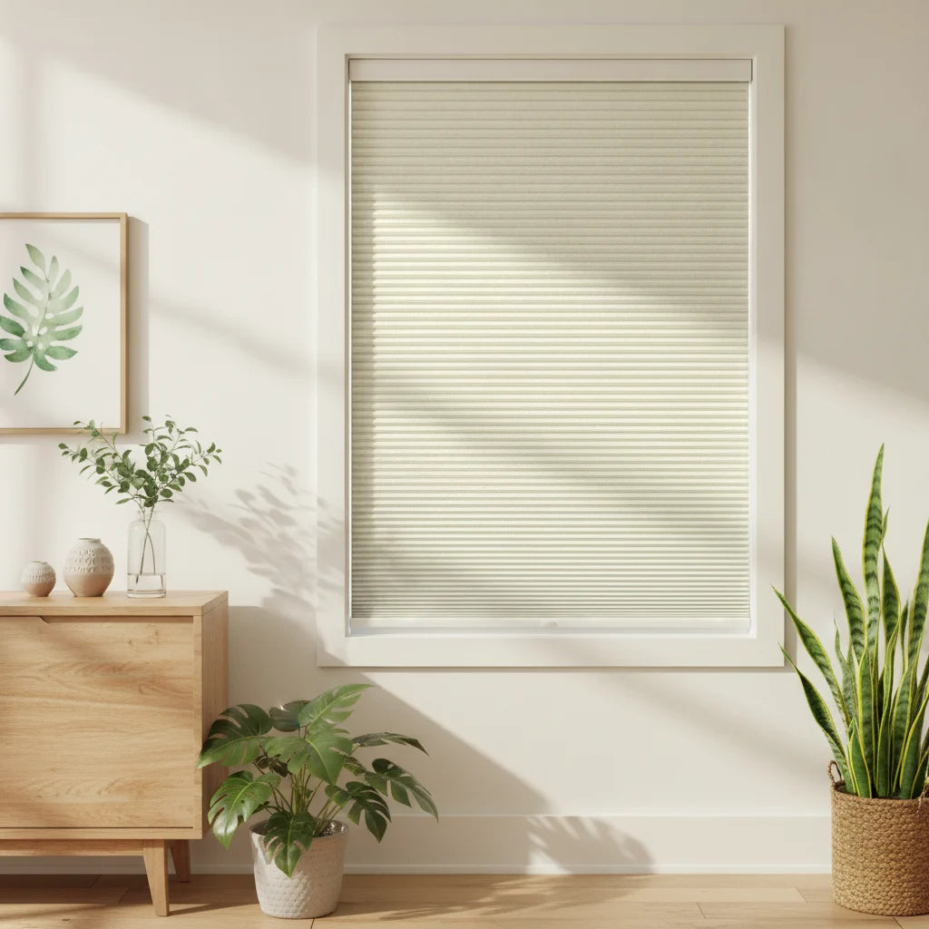 Custom Blackout Cellular Shades - OM3-15 in Dining Corner