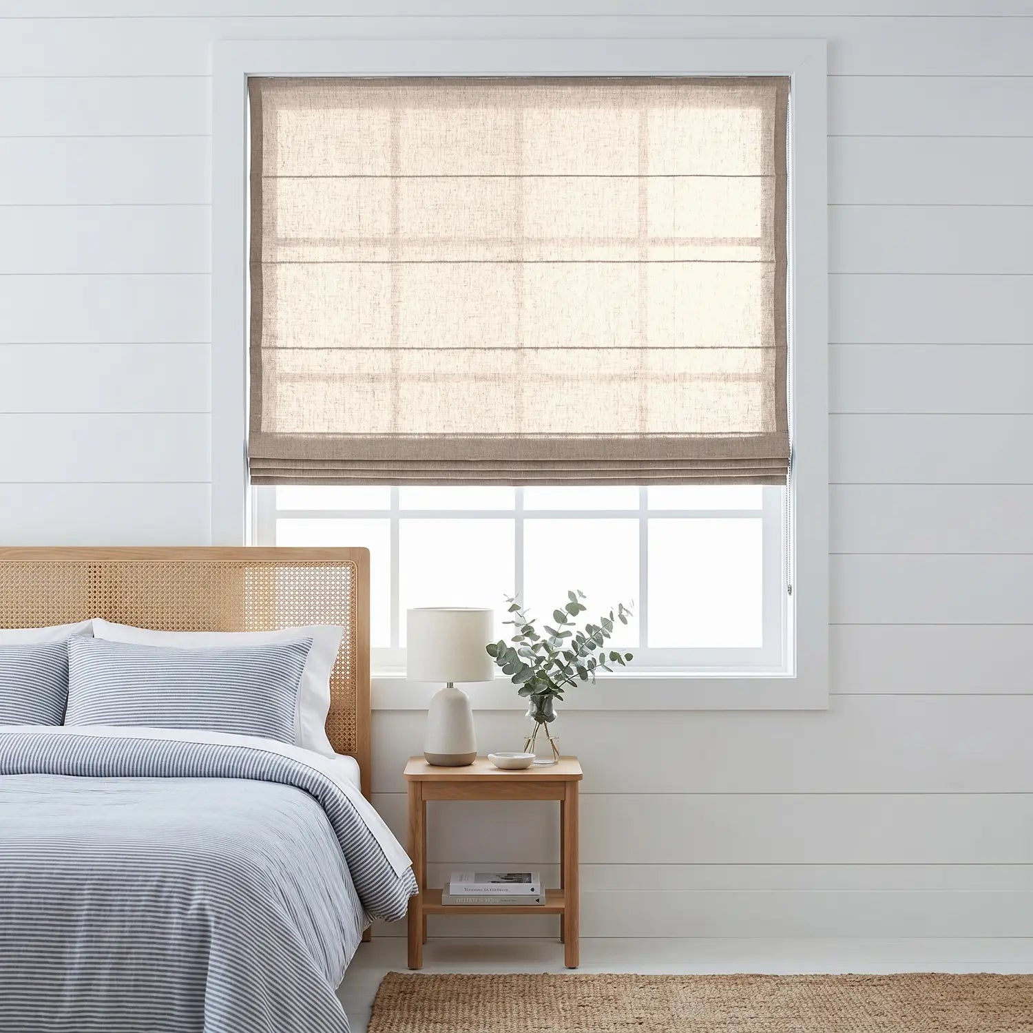 Custom Roman Shade - Apricot in room