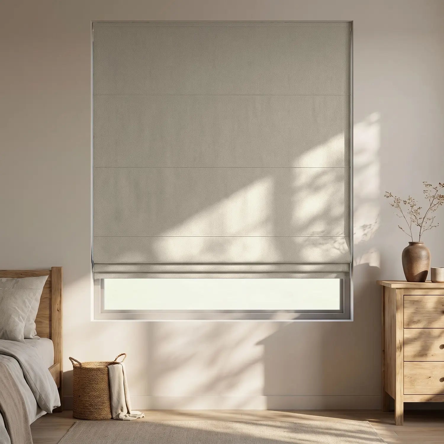 Custom Roman Shade - Apricot in room