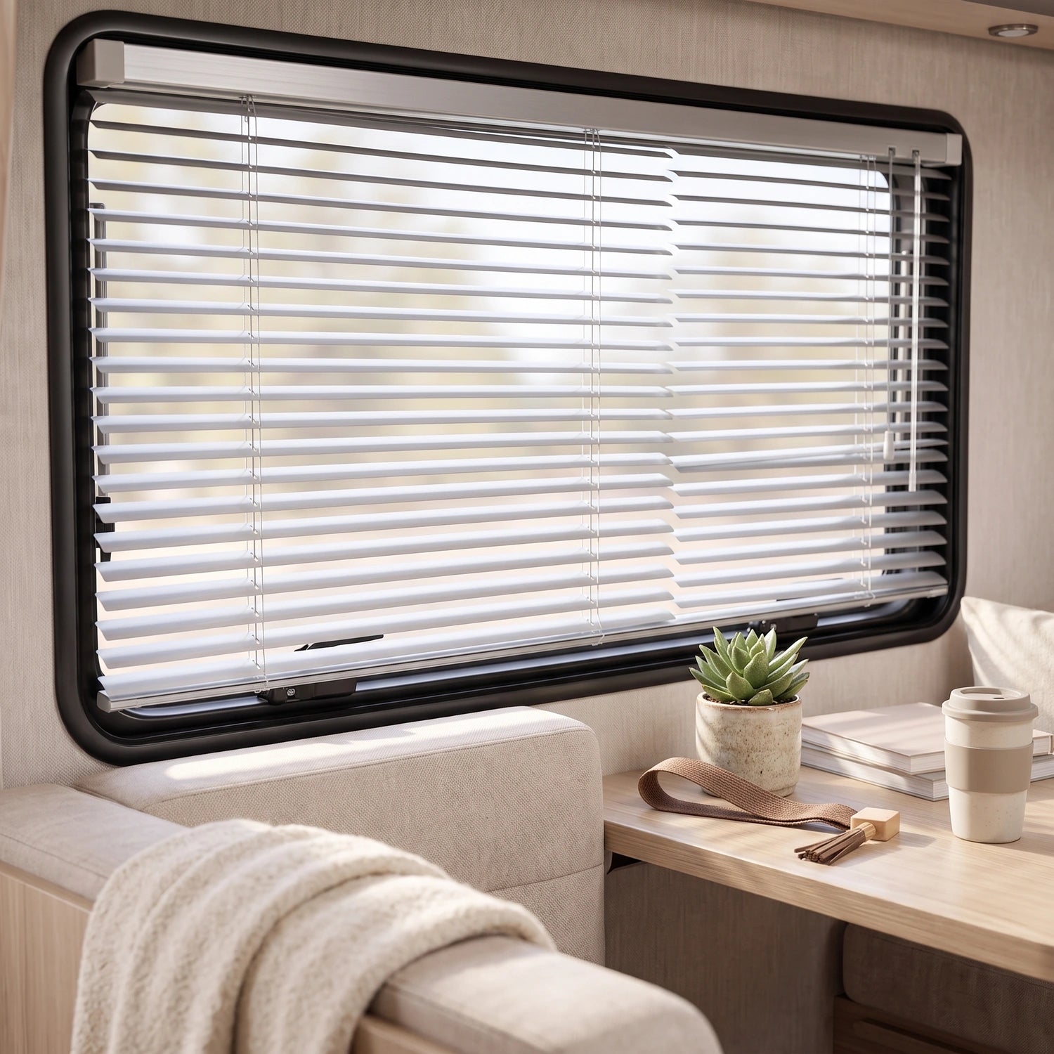 Vehicle Aluminum Venetian Blinds | Compact Light Control | Custom Made lifestyle 03