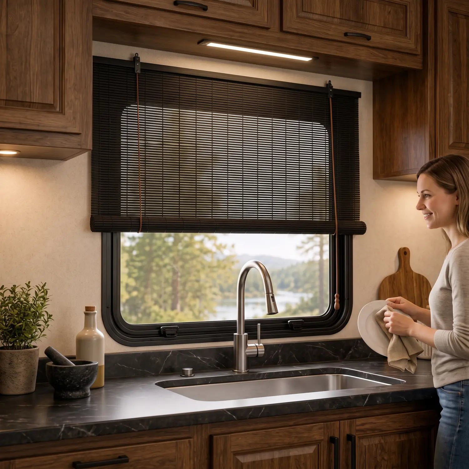 RV Bamboo Blinds for Camper Van & Motorhome Windows | Natural Bamboo Privacy | Custom Made